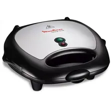 Сендвичница MOULINEX SW611812, 700 Вт, антипригарное покрытие, чёрно-серебристая